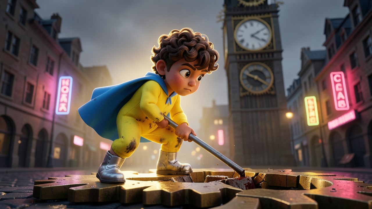 Mateo y el Corazón de Engranajes de Metrópolis Neón