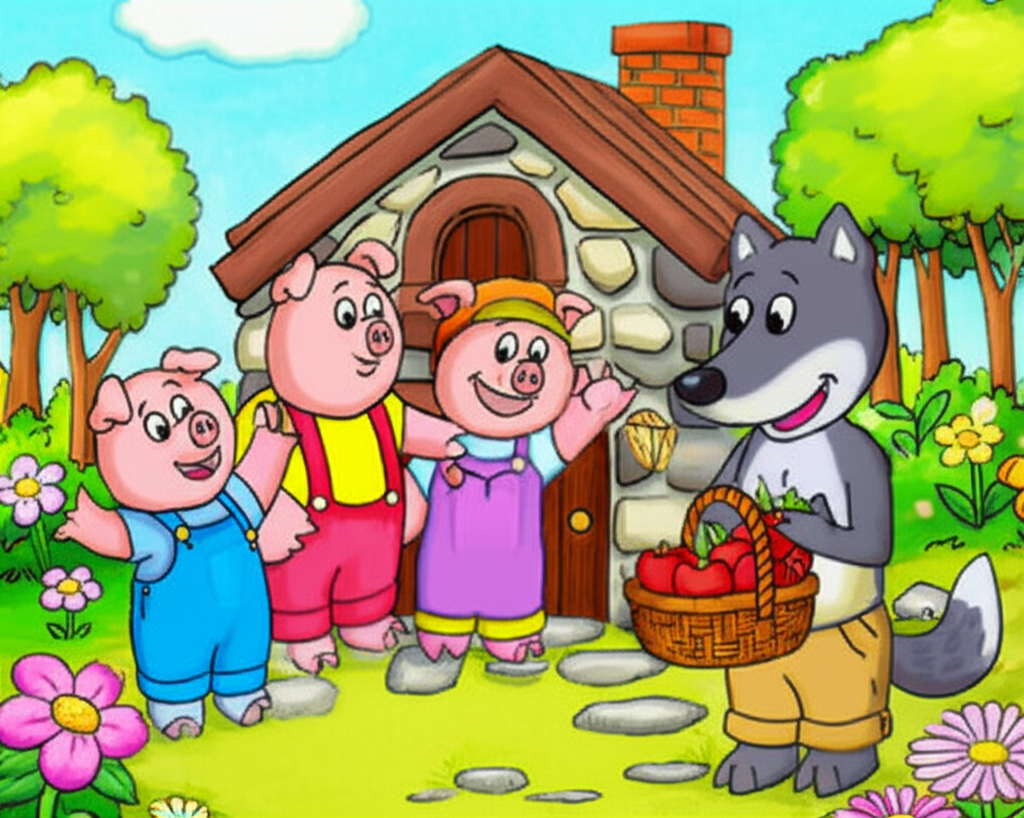 ¡Los Tres Cerditos y el Lobo Amigable!