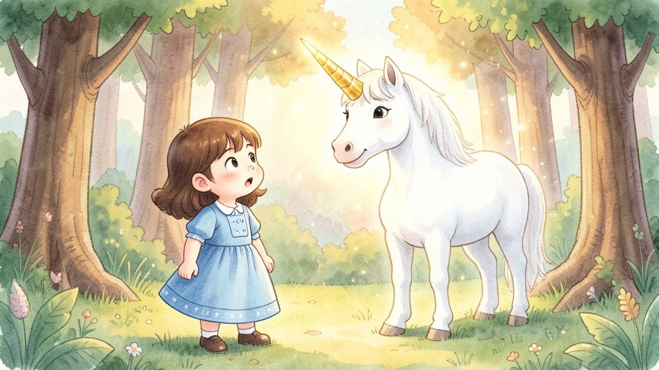 La niña y el unicornio encantado