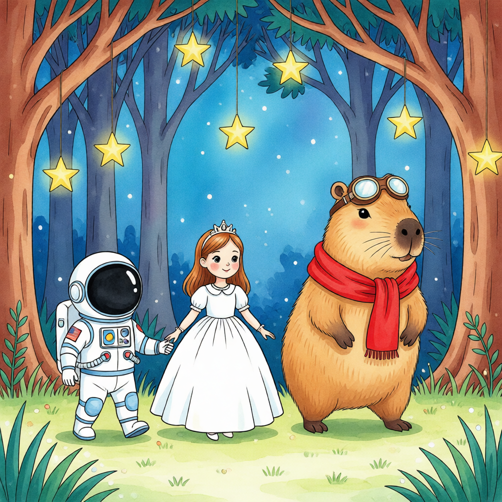 El Salto Espacial de la Princesa y el Carpincho Galáctico - ilustración 1