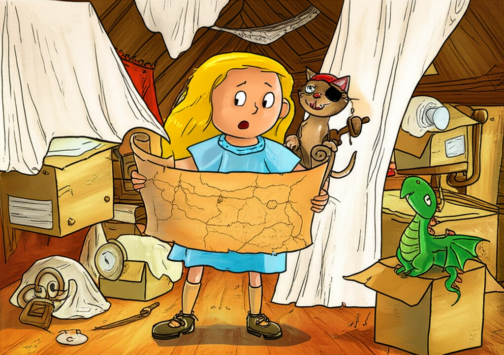 Agustina, Garfio el Gato y Draco: ¡La Aventura del Tesoro Escondido!