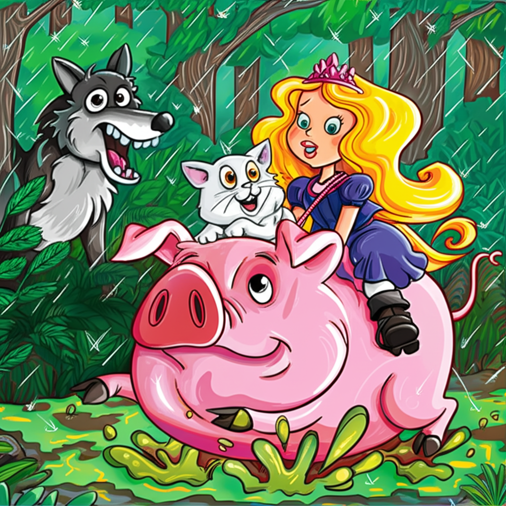 ¡La Princesa, el Gato Blanco y el Cerdo Valiente!