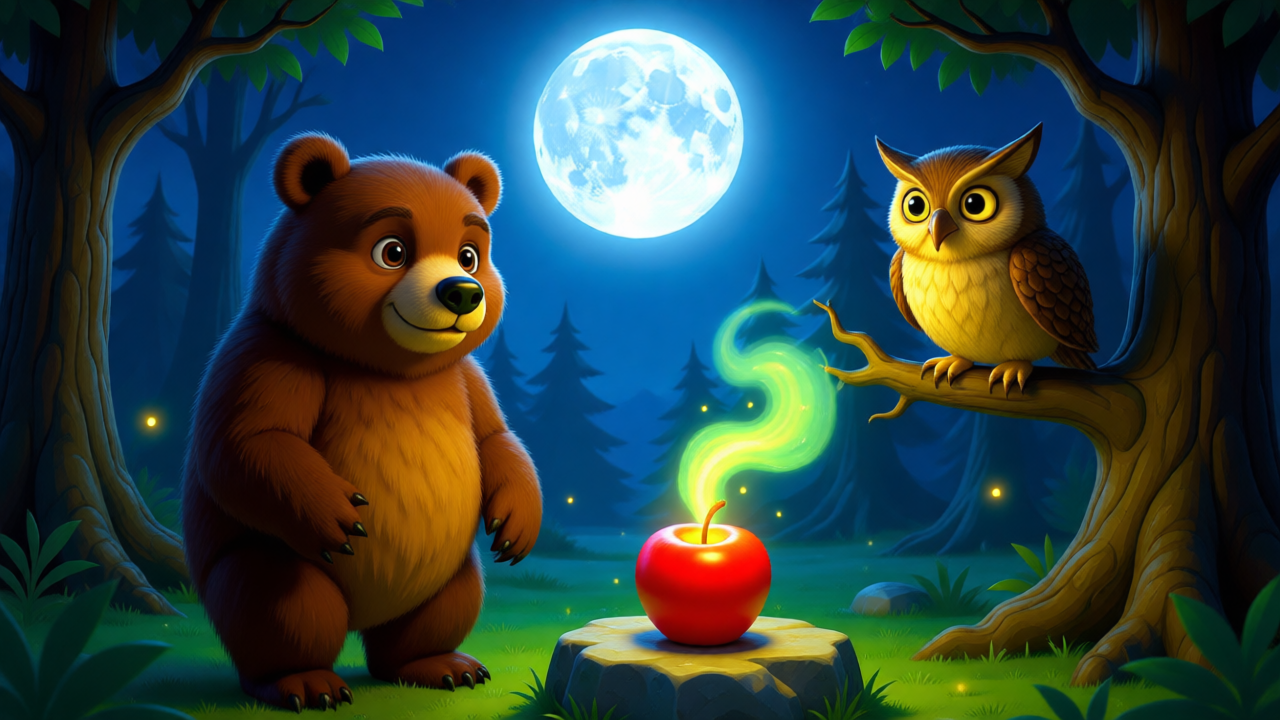 El Oso Bruno y el Secreto de la Manzana Brillante