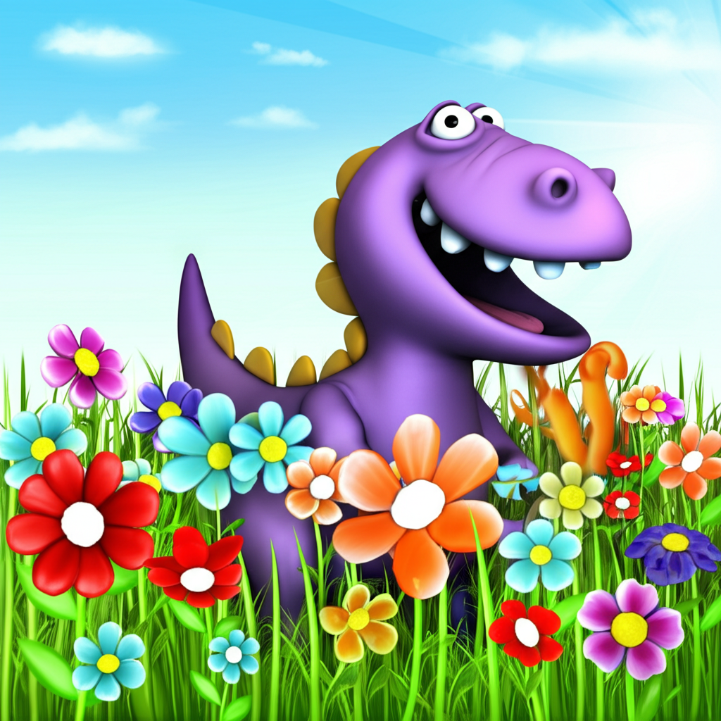 Dino Violeta y el Misterio de las Flores Perdidas