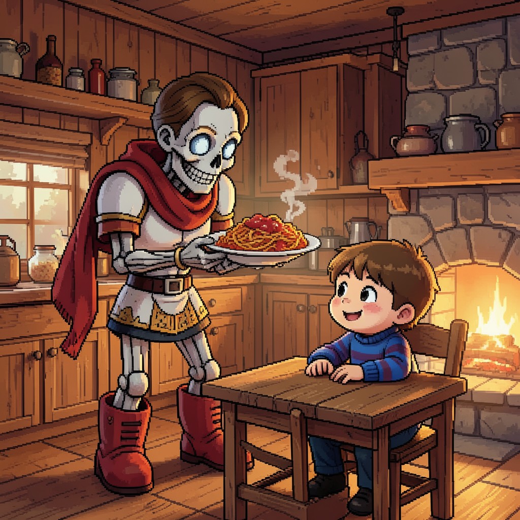 Papyrus y el Humano: Una Lección de Gran Corazón en el Subsuelo - ilustración 1