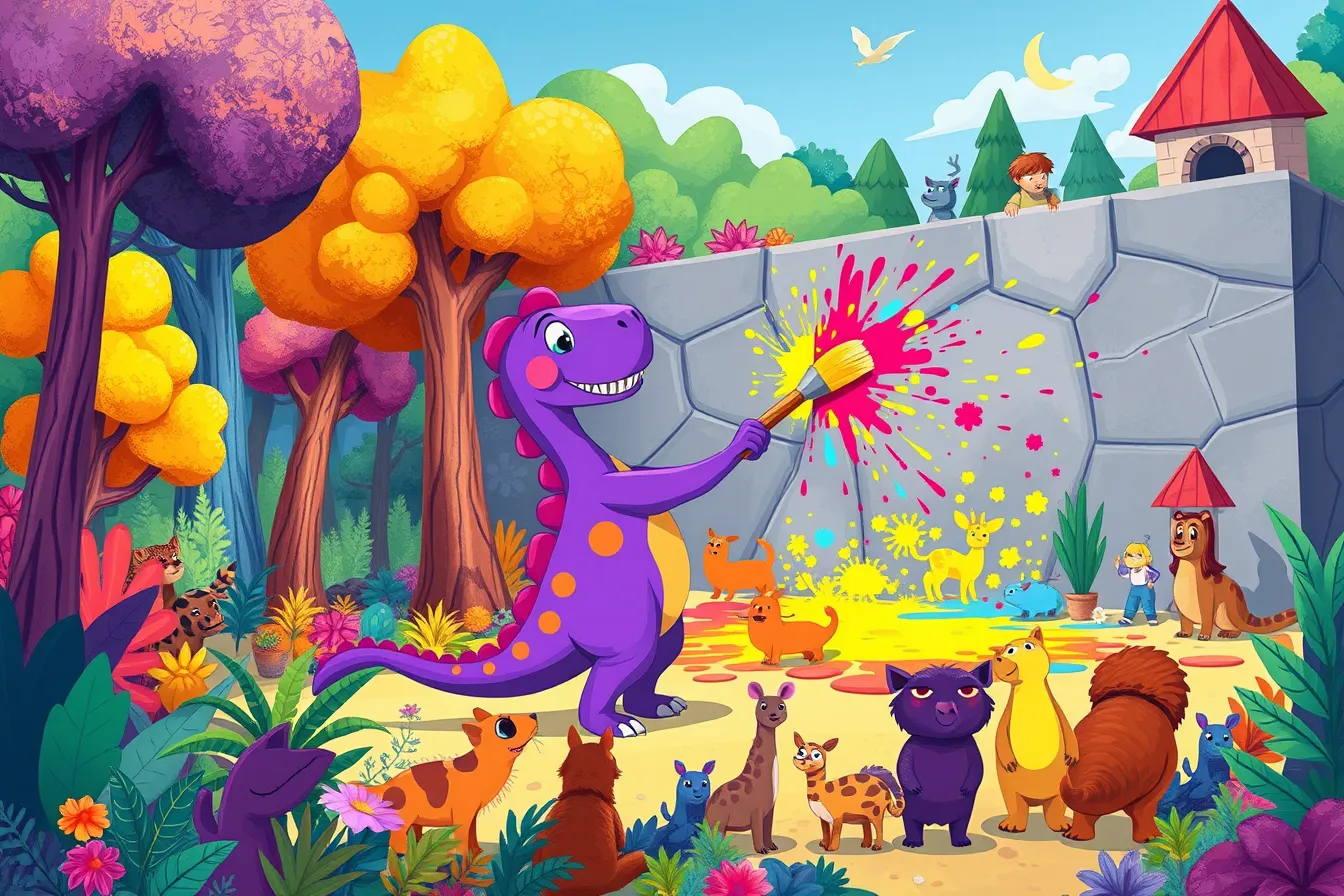 La Dinosauria Púrpura y el Mundo Arcoíris
