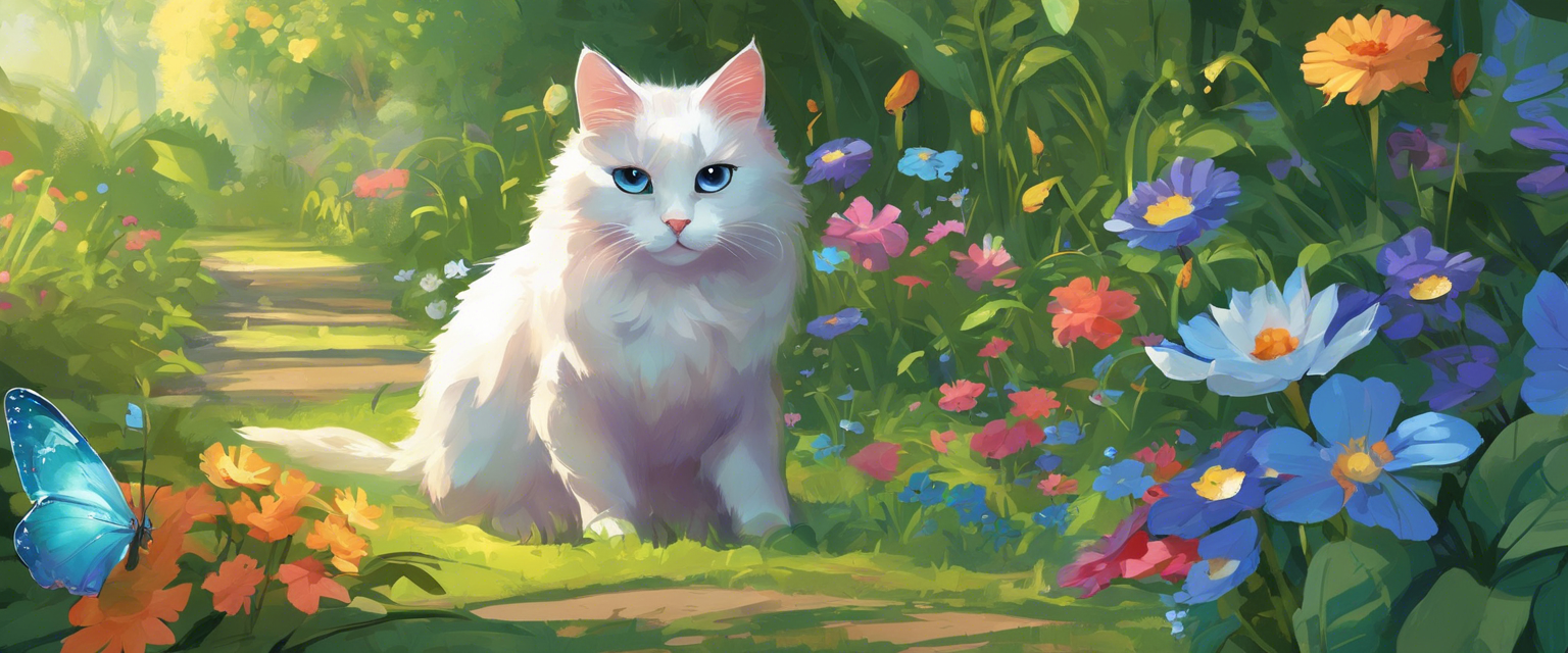 El gato y las mariposa azules