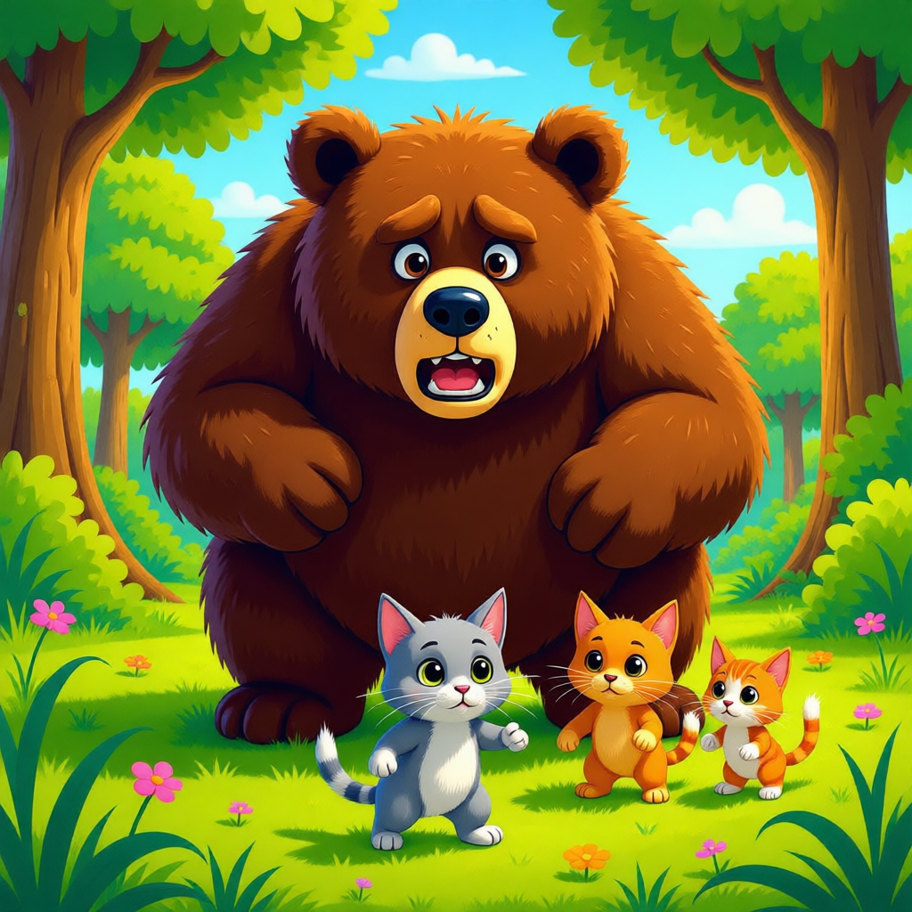 Los Tres Gatitos Valientes y el Gran Desafío del Bosque - ilustración 1