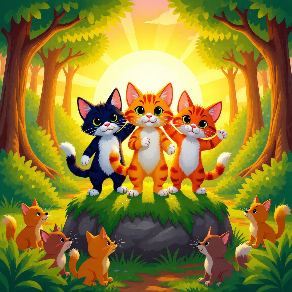 Los Tres Gatitos Valientes y el Gran Desafío del Bosque - ilustración 2