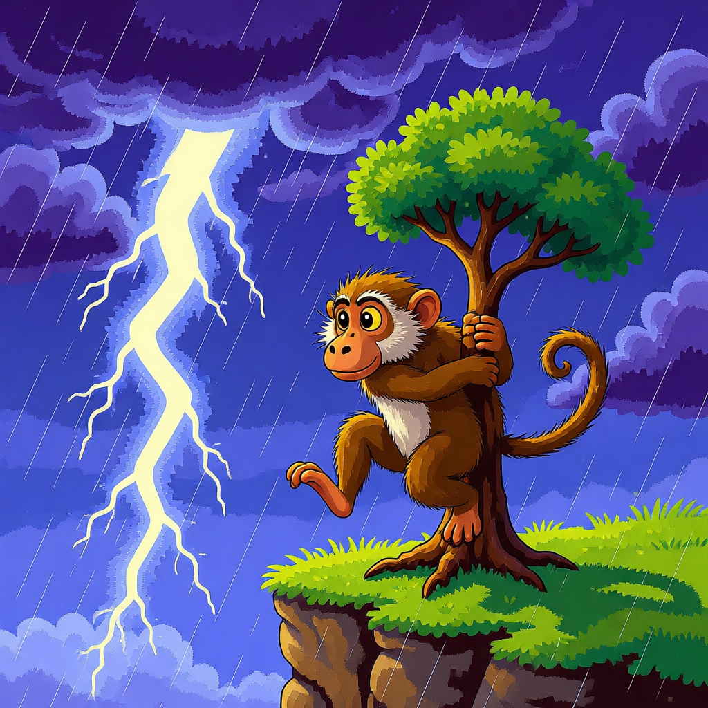 Barnabé y la Lección del Viento: El Babuino que Perdió su Columpio - ilustración 1