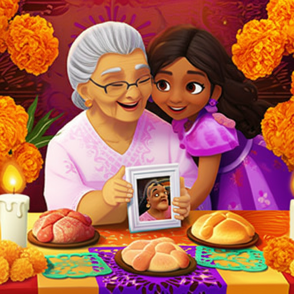 La Mesa Mágica de Abuelita Elena: Un Día de Recuerdos Brillantes