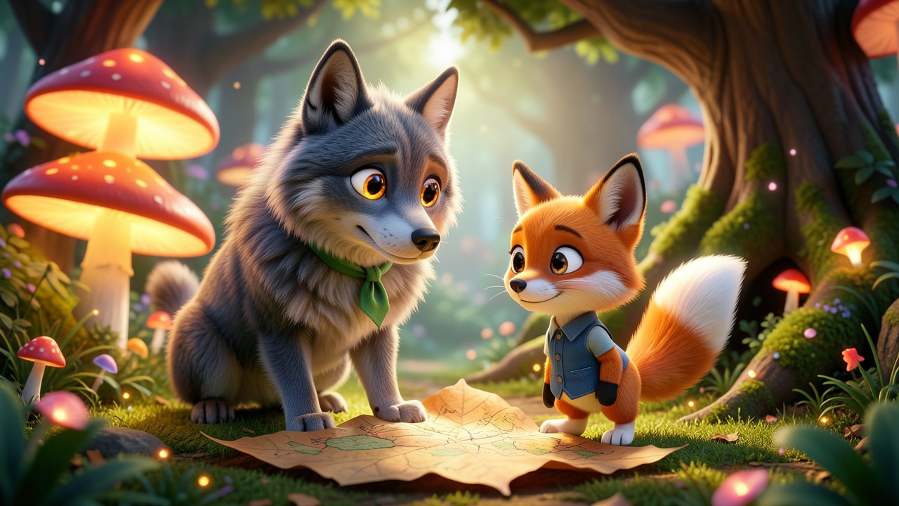 A Grande Aventura de Lupo e Fina: Uma Amizade na Floresta