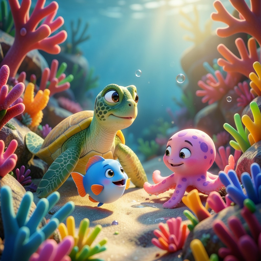 Tita la Tortuga y el Mar Azul - ilustración 1