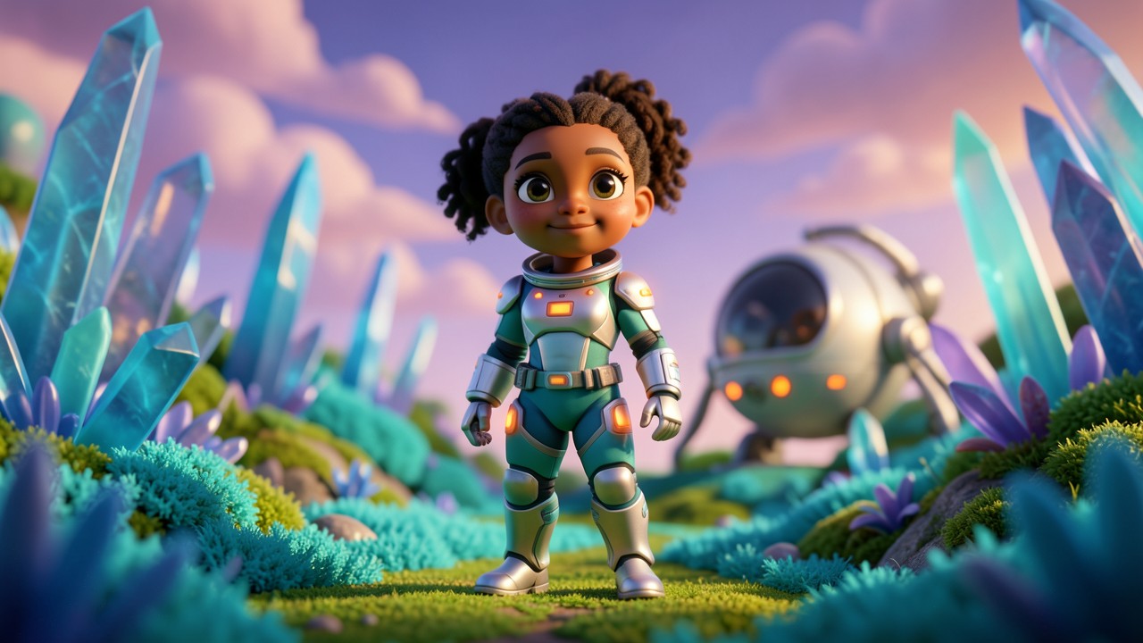 Elara y el Latido de Cristal: Una Aventura en el Planeta Espejismo
