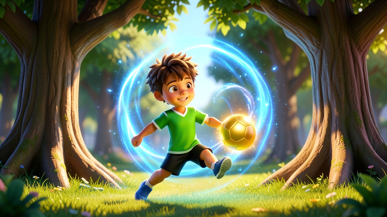 Mateo y el Balón Galáctico en Ciudad Metrópolis