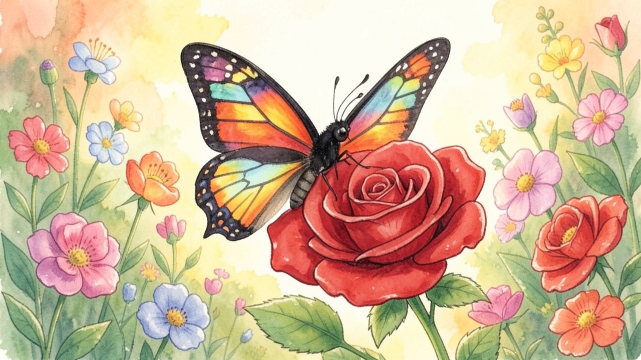La Mariposa y la Rosa
