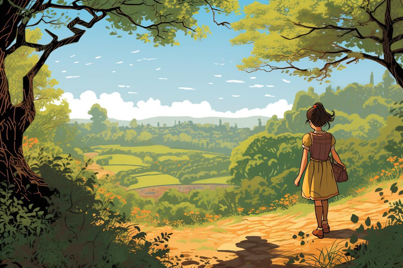 La niña y sus amigos del bosque