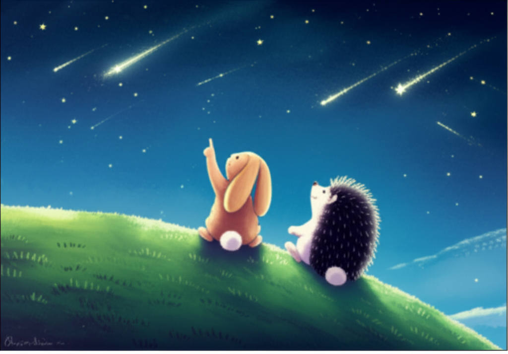 "Las Estrellas Fugaces del Amor: Un Cuento de Corazones Conectados"