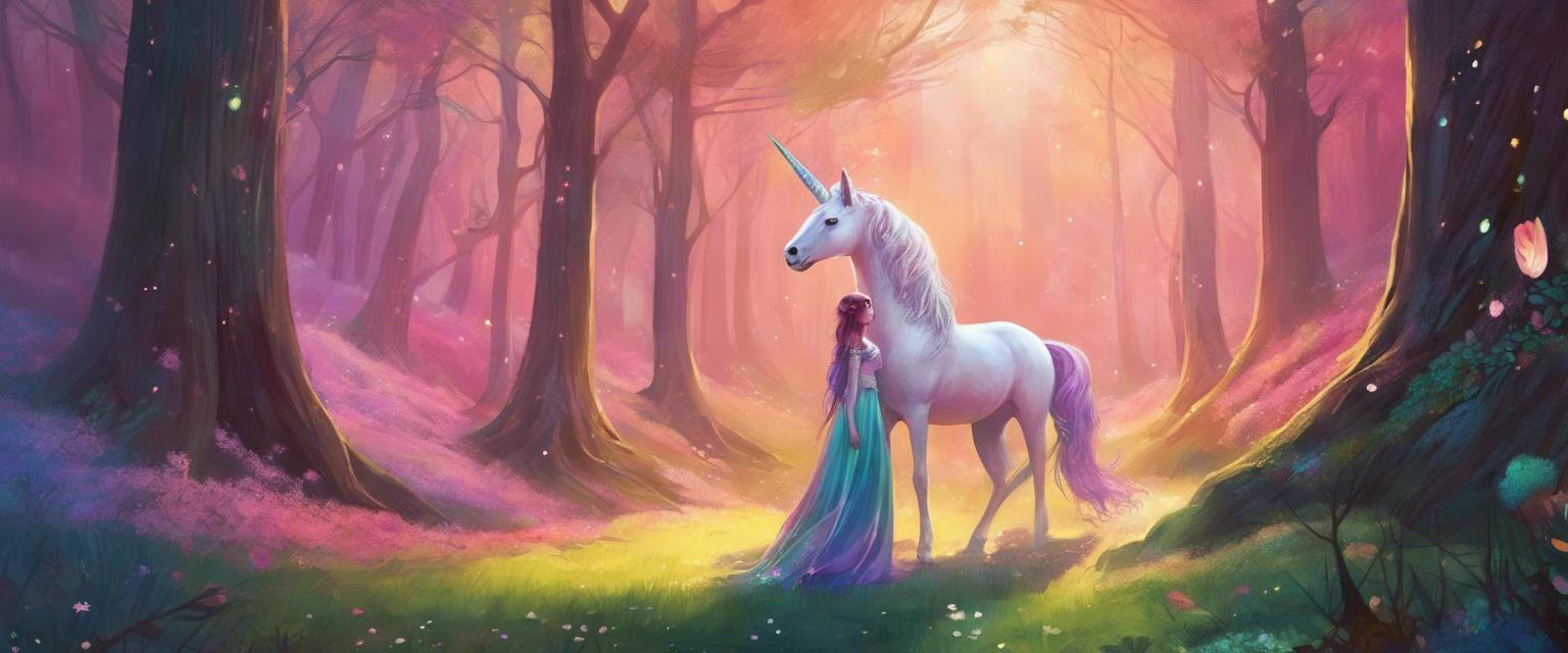 El unicornio arcoíris y la niña de los sueños compartidos